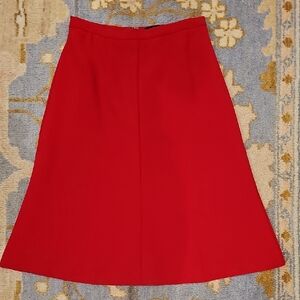 Ann Taylor Vibrant Red Midi Skirt In Crepe Size 00 Petite Worn Once